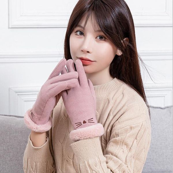 winter women' warm five fingers gloves outdoor windproof riding touch screen solid cold protection cute cat girls women plus fleece gl, Blue;gray
winter women' warm five fingers gloves outdoor windproof riding touch screen solid cold protection cute cat girls women plus fleece gl, Blue;gray