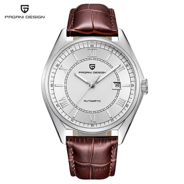 wristwatches pagani design automatic watch men leather mechanical self wind watches auto date calendar clock with original box, Slivery;brown
wristwatches pagani design automatic watch men leather mechanical self wind watches auto date calendar clock with original box, Slivery;brown