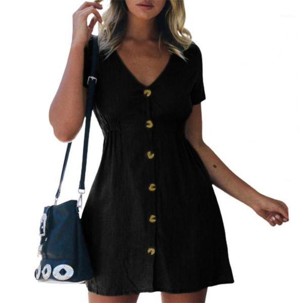 casual dresses summer women dress plus size short sleeve fashion high waist button placket female v neck loose mini a-line 2021 est, Black;gray
casual dresses summer women dress plus size short sleeve fashion high waist button placket female v neck loose mini a-line 2021 est, Black;gray
