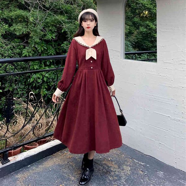 winter retro sweet red women vintage lace kawaii bandage corduroy female korean elegant chic party long sleeve black, Black;gray
winter retro sweet red women vintage lace kawaii bandage corduroy female korean elegant chic party long sleeve black, Black;gray