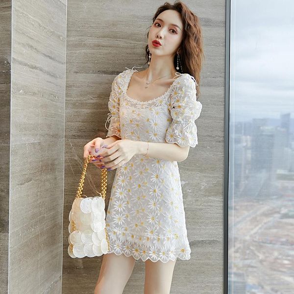casual dresses coigarsam floral women mini dress summer embroidery high waist square collar 8831, Black;gray
casual dresses coigarsam floral women mini dress summer embroidery high waist square collar 8831, Black;gray