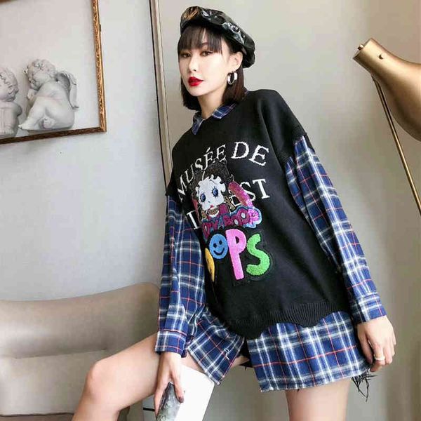 sweaters european station autumn and winter fake two-piece headband sequin sweater women loose stitching outer wear knitted tide, White;black
sweaters european station autumn and winter fake two-piece headband sequin sweater women loose stitching outer wear knitted tide, White;black