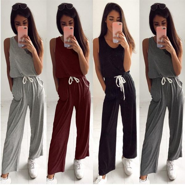 women's jumpsuits & rompers summer loose solid jumpsuit 2021 casual sleeveless o neck pocket fashion lace-up wide leg pants overalls la, Black;white
women's jumpsuits & rompers summer loose solid jumpsuit 2021 casual sleeveless o neck pocket fashion lace-up wide leg pants overalls la, Black;white
