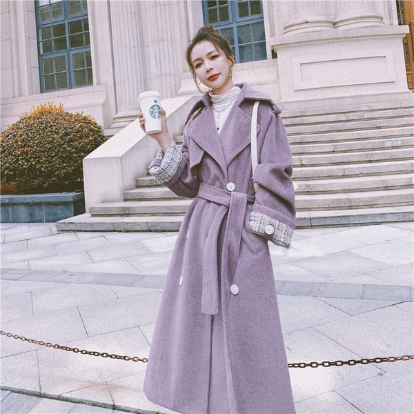 women's wool & blends winter autumn women coat long warm ladies elegant woman parkas female outwear korean coats purple manteau femme w, Black
women's wool & blends winter autumn women coat long warm ladies elegant woman parkas female outwear korean coats purple manteau femme w, Black