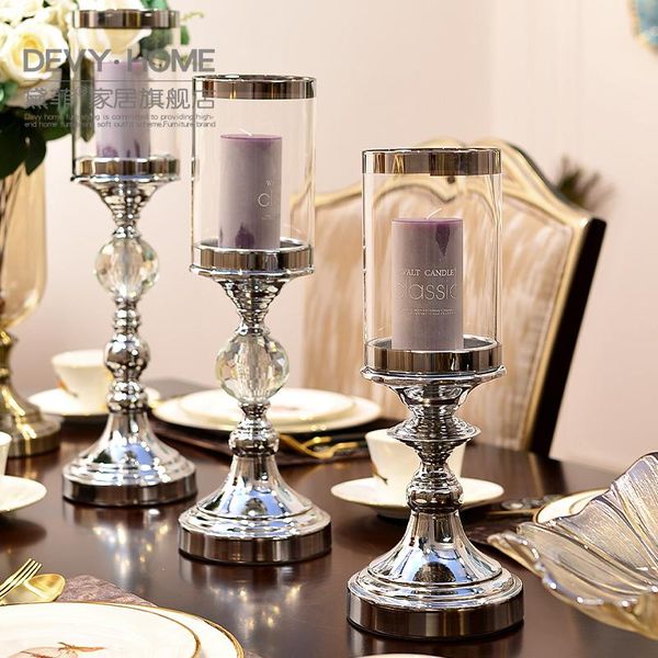 european-style ornaments modern home glass metal candlestick creative living room table decoration candle holders
european-style ornaments modern home glass metal candlestick creative living room table decoration candle holders