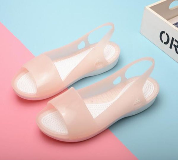 2021 summer soft bottom non-slip crystal jelly women's hole shoes slope heel fish mouth plastic beach sandals, Black
2021 summer soft bottom non-slip crystal jelly women's hole shoes slope heel fish mouth plastic beach sandals, Black