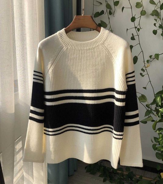 women's sweaters sweaters wool stripes knit sweater women simple o-neck loose autumn long sleeve pullover an h3wc, White;black
women's sweaters sweaters wool stripes knit sweater women simple o-neck loose autumn long sleeve pullover an h3wc, White;black