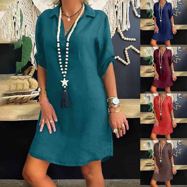 fashion long blouses plus size women tracksuits solid color cotton linen turn down loose shirt v neck dress blusas mujer, Gray
fashion long blouses plus size women tracksuits solid color cotton linen turn down loose shirt v neck dress blusas mujer, Gray