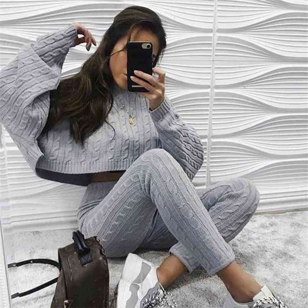 autumn winter women's knitted sweater o-neck long-sleeve trousers solid color two piece suit female set full pullover 210508, White
autumn winter women's knitted sweater o-neck long-sleeve trousers solid color two piece suit female set full pullover 210508, White