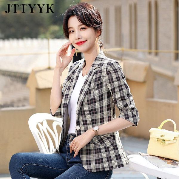 women's suits & blazers plaid blazer casual oversize woman spring summer clothes korean fashion green office suit elegant business card, White;black
women's suits & blazers plaid blazer casual oversize woman spring summer clothes korean fashion green office suit elegant business card, White;black