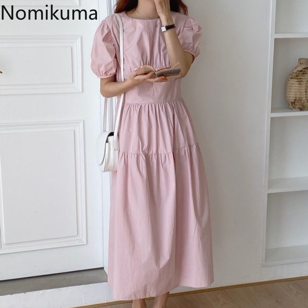 nomikuma puff sleeve dress women solid color o neck a line summer dresses korean style robe femme chic vestidos mujer 210514, Black;gray
nomikuma puff sleeve dress women solid color o neck a line summer dresses korean style robe femme chic vestidos mujer 210514, Black;gray