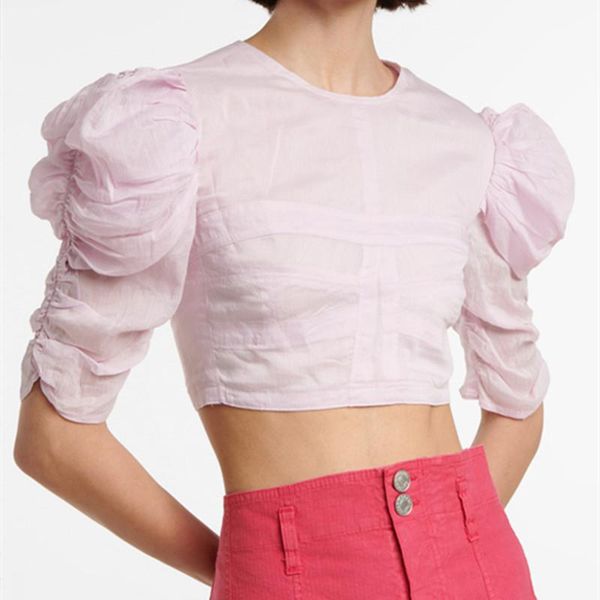 women's blouses & shirts backless lace-up blouse puff sleeve ladies four colors, White
women's blouses & shirts backless lace-up blouse puff sleeve ladies four colors, White