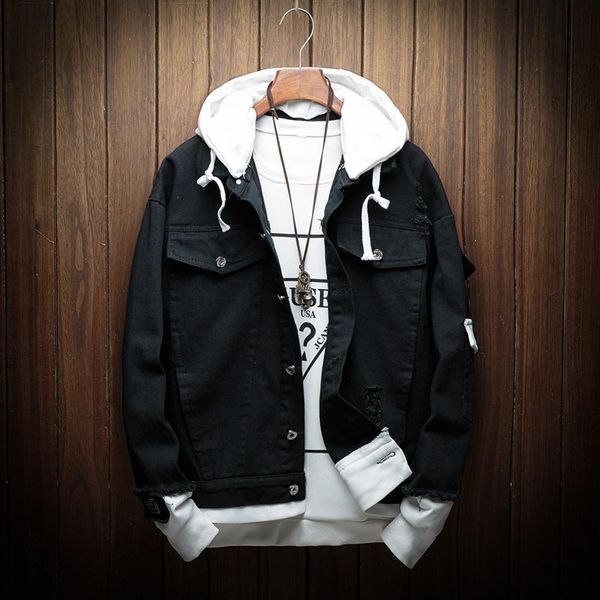 casual men hooded denim jacket loose men's hole jean coats solid thin spring autumn fashion coat and jackets hoody 2021, Black;brown
casual men hooded denim jacket loose men's hole jean coats solid thin spring autumn fashion coat and jackets hoody 2021, Black;brown