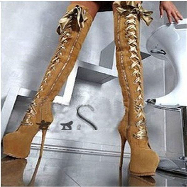 boots fashion women lace-up high platform over knee round toe ultra heel thigh leather botas stage shoes, Black
boots fashion women lace-up high platform over knee round toe ultra heel thigh leather botas stage shoes, Black