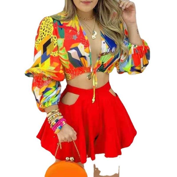 women's tracksuits 2021 women colorblock lantern sleeve crop & cutout plain shorts set summer casual hollow out shirt 2pcs suit, Gray
women's tracksuits 2021 women colorblock lantern sleeve crop & cutout plain shorts set summer casual hollow out shirt 2pcs suit, Gray