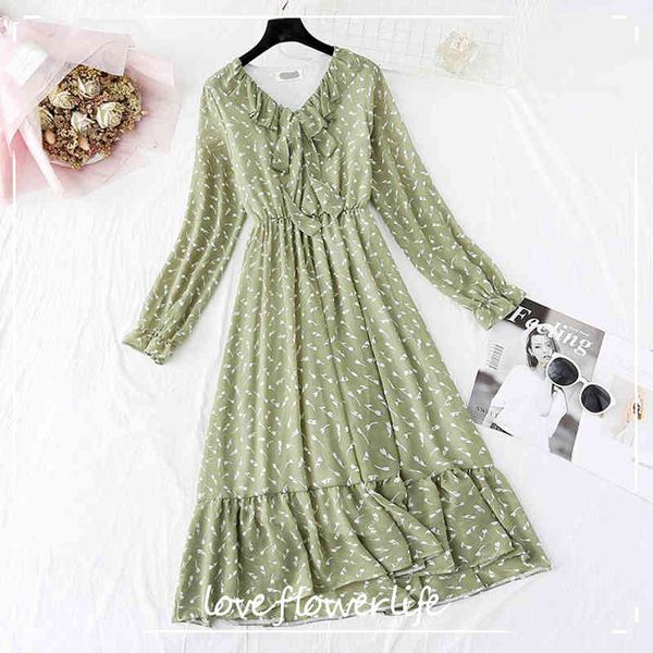 women elegant long dress spring v-neck green print office lady chiffon dress casual long sleeve ruffle dresses vestidos 210521, Black;gray
women elegant long dress spring v-neck green print office lady chiffon dress casual long sleeve ruffle dresses vestidos 210521, Black;gray