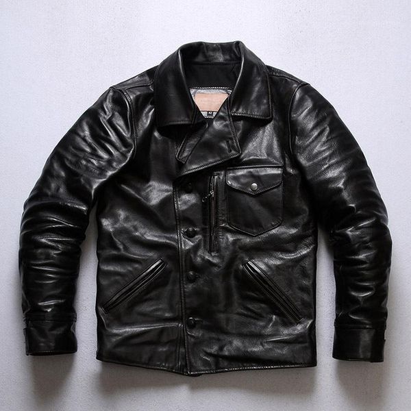 men's leather & faux .luxury men natural jacket.vintage brown tea core horsehide coat.classic rider clothes.cool, Black
men's leather & faux .luxury men natural jacket.vintage brown tea core horsehide coat.classic rider clothes.cool, Black