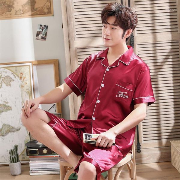 summer cardigan lapel men's artificial silk short-sleeved shorts homewear set men sleepwear pajamas mens pajama, Black;brown
summer cardigan lapel men's artificial silk short-sleeved shorts homewear set men sleepwear pajamas mens pajama, Black;brown