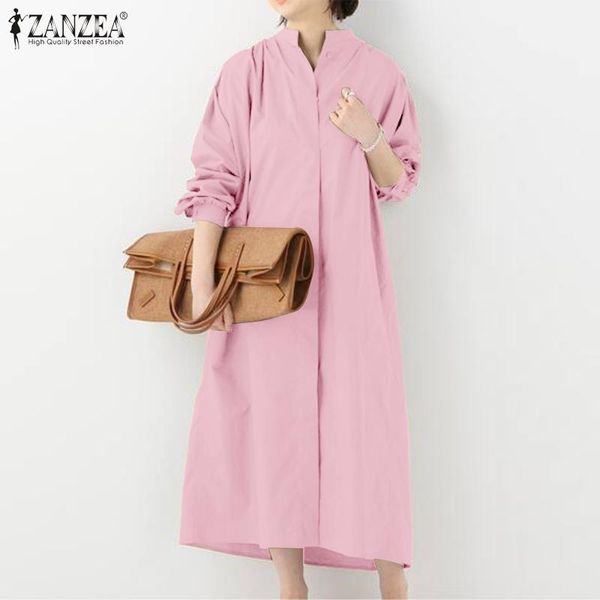 solid long sleeves vestidos oversized female fashion korean shirt dress zanzea autumn cotton sundress casual o neck robe femme dresses, Black;gray
solid long sleeves vestidos oversized female fashion korean shirt dress zanzea autumn cotton sundress casual o neck robe femme dresses, Black;gray