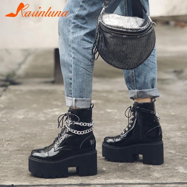 boots karin dropship high heels leisure chains platform square thick round toe ankle cross-tied autumn, Black
boots karin dropship high heels leisure chains platform square thick round toe ankle cross-tied autumn, Black