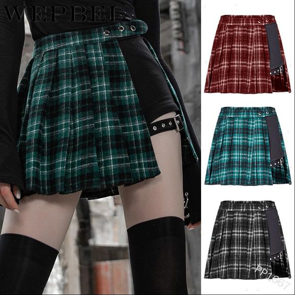 wepbel womens skirts vintage punk plaid skirt summer high waist pleated mini drop good quality, Black
wepbel womens skirts vintage punk plaid skirt summer high waist pleated mini drop good quality, Black