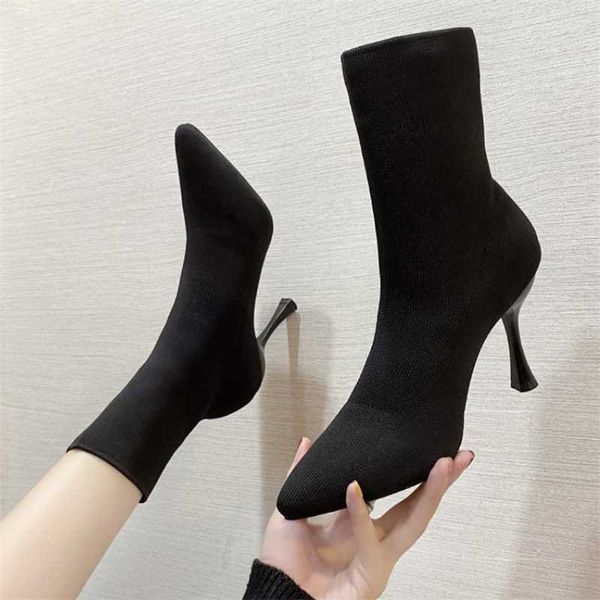 boots mid-calf women stretch 2021 autumn plus pointed toe comfortable shoes slip-on thin heels, Black
boots mid-calf women stretch 2021 autumn plus pointed toe comfortable shoes slip-on thin heels, Black