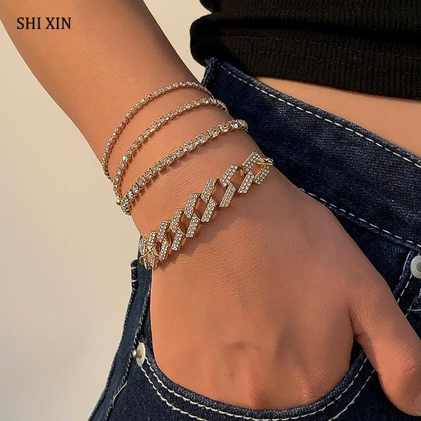 link, chain shixin 4 pcs iced out cuban link bracelets set for women luxury full rhinestone bracelet hand chains wedding jewelry gifts, Black
link, chain shixin 4 pcs iced out cuban link bracelets set for women luxury full rhinestone bracelet hand chains wedding jewelry gifts, Black