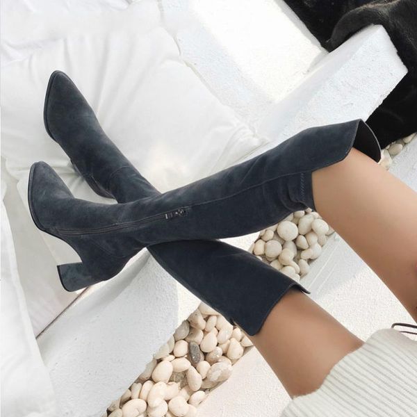 boots winter thigh high women cow suede thick heel over the knee zipper extreme shoes ladies size 34-39, Black
boots winter thigh high women cow suede thick heel over the knee zipper extreme shoes ladies size 34-39, Black