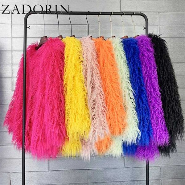 zadorin winter long faux fur coat women korean fashion candy color long sleeve fluffy faux sheep fur jacket black pink coat 211218
zadorin winter long faux fur coat women korean fashion candy color long sleeve fluffy faux sheep fur jacket black pink coat 211218