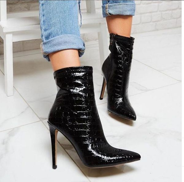 boots serpentine women ankle stiletto heel shoes ladies nice winter solid pointed toe handmade party, Black
boots serpentine women ankle stiletto heel shoes ladies nice winter solid pointed toe handmade party, Black