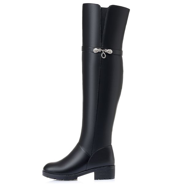 Fashion Classic Genuine Leather Boots Women Winter Snow Boots Zip Back Over The Knee High Boots Female Warm Wool Flat botas, Black fur
Fashion Classic Genuine Leather Boots Women Winter Snow Boots Zip Back Over The Knee High Boots Female Warm Wool Flat botas, Black fur