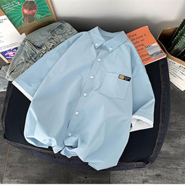 men's casual shirts summer trendy brand loose simple short-sleeved shirt male korean wild student half-sleeved tide, White;black
men's casual shirts summer trendy brand loose simple short-sleeved shirt male korean wild student half-sleeved tide, White;black