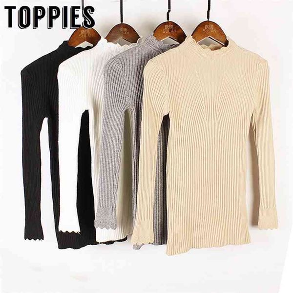 slim knitted sweater woman black white khaki ruffles collar jumpers autumn winter 210421, White;black
slim knitted sweater woman black white khaki ruffles collar jumpers autumn winter 210421, White;black