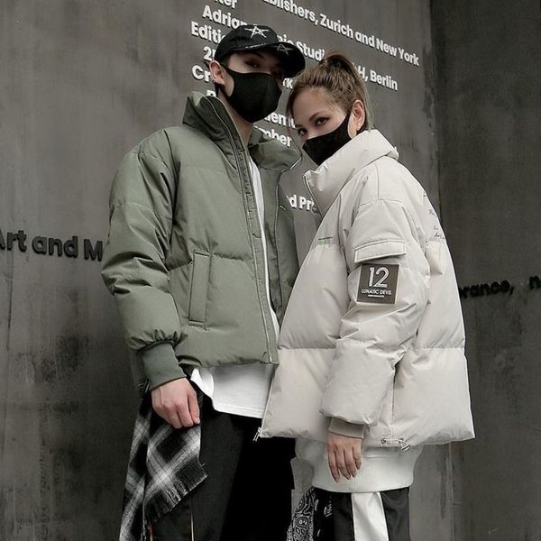 men's down thickened short trendy couple stand collar student's new handsome short winter bread et, Black
men's down thickened short trendy couple stand collar student's new handsome short winter bread et, Black