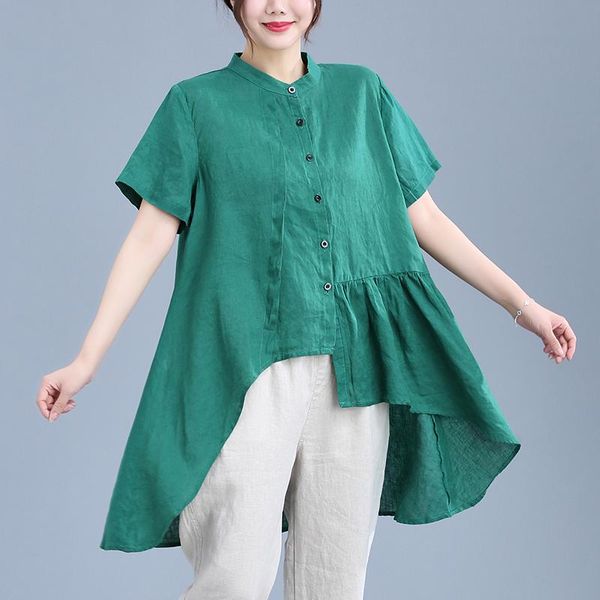 women's blouses & shirts cotton linen shirt t-shirt summer loose large irregular hem pleated solid short sleeve top, White
women's blouses & shirts cotton linen shirt t-shirt summer loose large irregular hem pleated solid short sleeve top, White