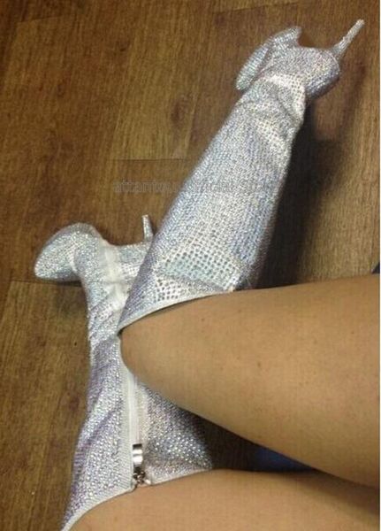 boots women est silver crystal knee high stiletto heel platform dress shoes exquisite rhinestone zipper banquet pumps, Black
boots women est silver crystal knee high stiletto heel platform dress shoes exquisite rhinestone zipper banquet pumps, Black