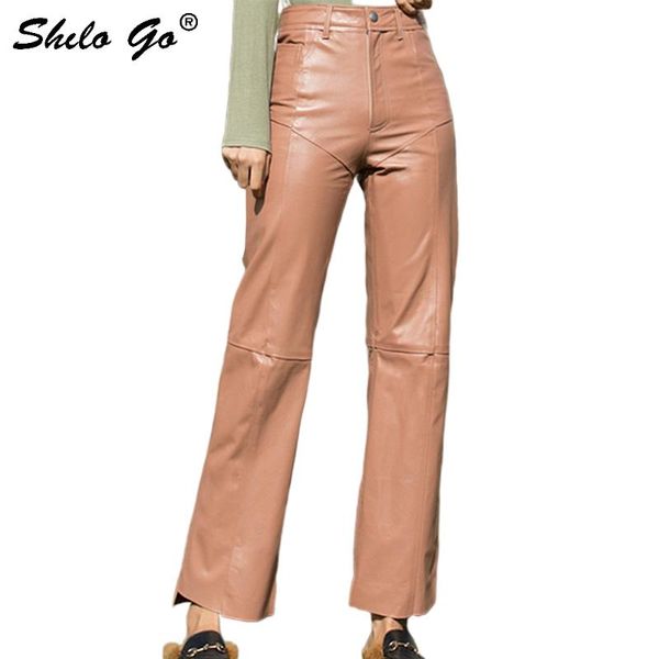 women's pants & capris streetwear leather women elegant single button high waist sheepskin genuine wide leg asymmetry female, Black;white
women's pants & capris streetwear leather women elegant single button high waist sheepskin genuine wide leg asymmetry female, Black;white