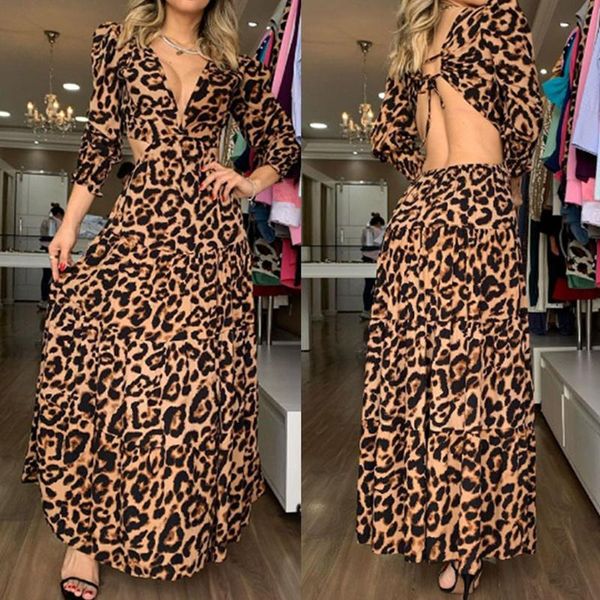 casual dresses backless leopard print women long dress 2021 autumn hollow lace-up v neck sleeve beach party robe, Black;gray
casual dresses backless leopard print women long dress 2021 autumn hollow lace-up v neck sleeve beach party robe, Black;gray