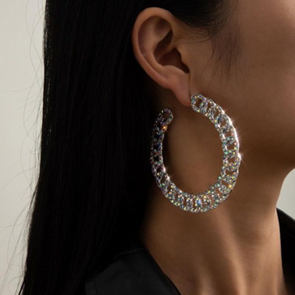 hoop & huggie luxury ab color rhinestone lock chain c shape big round circle earrings jewelry for girl shiny crystal accessories, Golden;silver
hoop & huggie luxury ab color rhinestone lock chain c shape big round circle earrings jewelry for girl shiny crystal accessories, Golden;silver