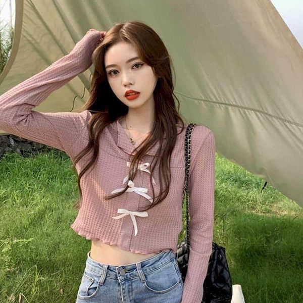long-sleeved t-shirt female kawaii blouse design sense niche spring autumn winter slim slimming short crop lovely 210526, White
long-sleeved t-shirt female kawaii blouse design sense niche spring autumn winter slim slimming short crop lovely 210526, White
