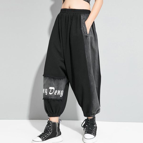 women's pants & capris qing mo black women ankle length 2021 spring letter printed female high waist cross zqy3017, Black;white
women's pants & capris qing mo black women ankle length 2021 spring letter printed female high waist cross zqy3017, Black;white
