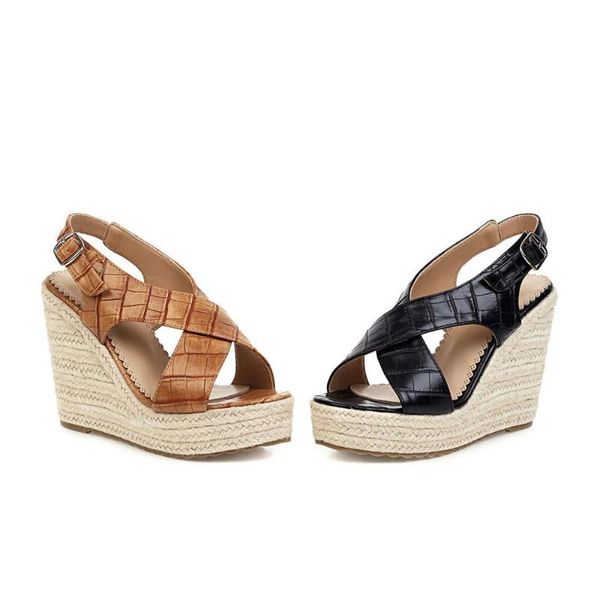 dress shoes pqecfs big size 34-43 2021 summer fashion women solid platform heel sandals 2 colors, Black
dress shoes pqecfs big size 34-43 2021 summer fashion women solid platform heel sandals 2 colors, Black
