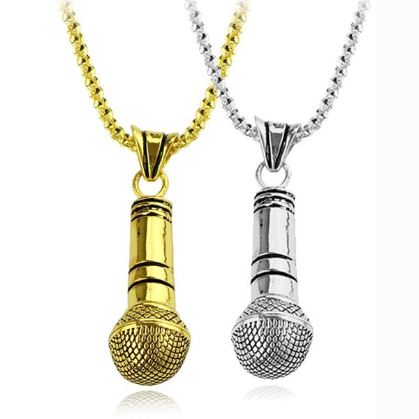 pendant necklaces microphone necklace fashion gold link chain hip hop alloy jewelry for women and men, Silver
pendant necklaces microphone necklace fashion gold link chain hip hop alloy jewelry for women and men, Silver