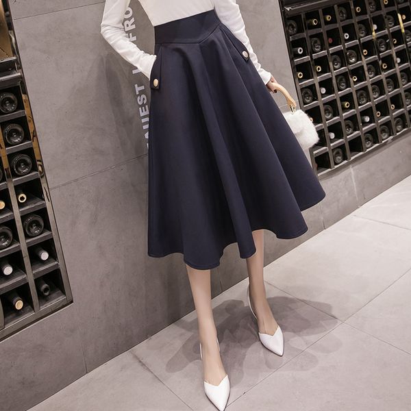 2021 spring skirts womens high waist a line big swing midi skirt korean pockets office lady elegant women skirt jupe femme falda, Black
2021 spring skirts womens high waist a line big swing midi skirt korean pockets office lady elegant women skirt jupe femme falda, Black