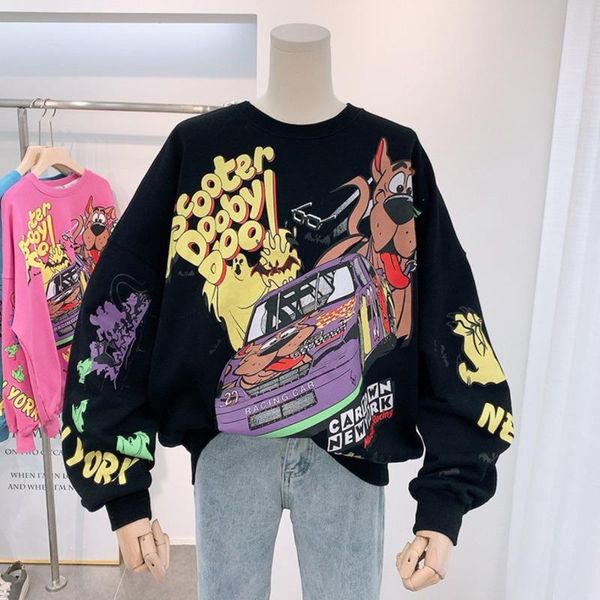 women's hoodies & sweatshirts cute cartoon printed women sweatshirt 2021 long sleeve autumn pullover casual loose white femme outwear, Black
women's hoodies & sweatshirts cute cartoon printed women sweatshirt 2021 long sleeve autumn pullover casual loose white femme outwear, Black