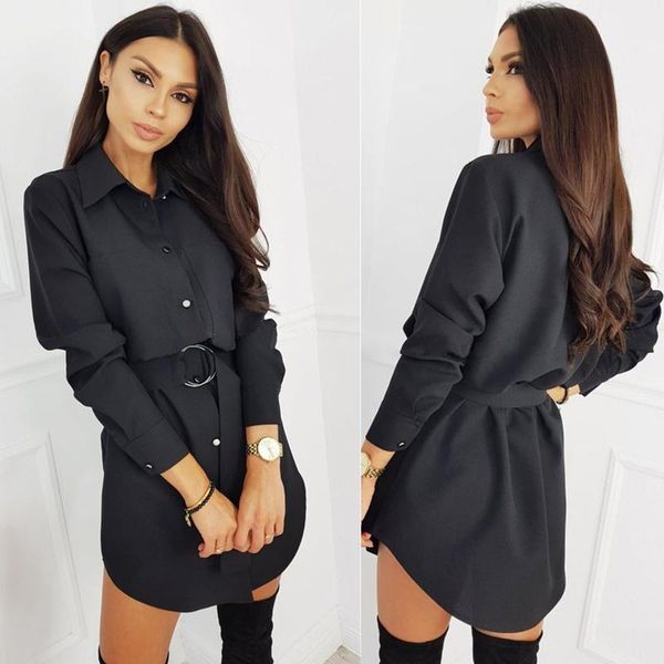 casual dresses women's bodycon slim fit shirt dress solid color long sleeve lapel button closure blouse office lady high waist, Black;gray
casual dresses women's bodycon slim fit shirt dress solid color long sleeve lapel button closure blouse office lady high waist, Black;gray