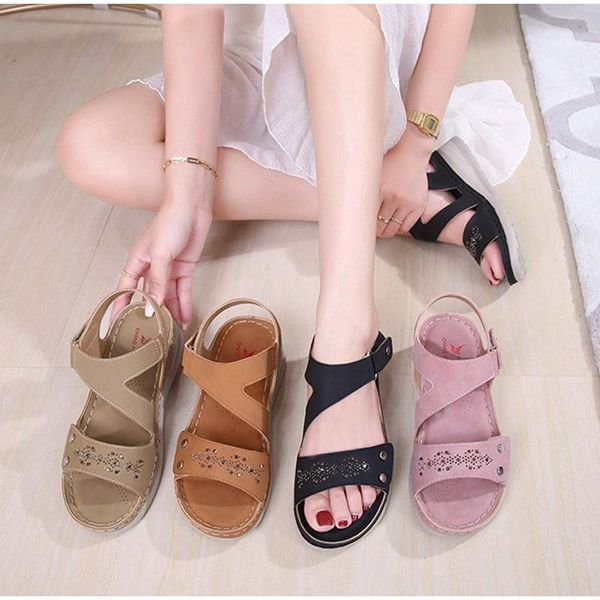 sandals summer fashion women 2021 wedges footwear female shoes casual comfortable light buckle ladies low heel flats, Black
sandals summer fashion women 2021 wedges footwear female shoes casual comfortable light buckle ladies low heel flats, Black