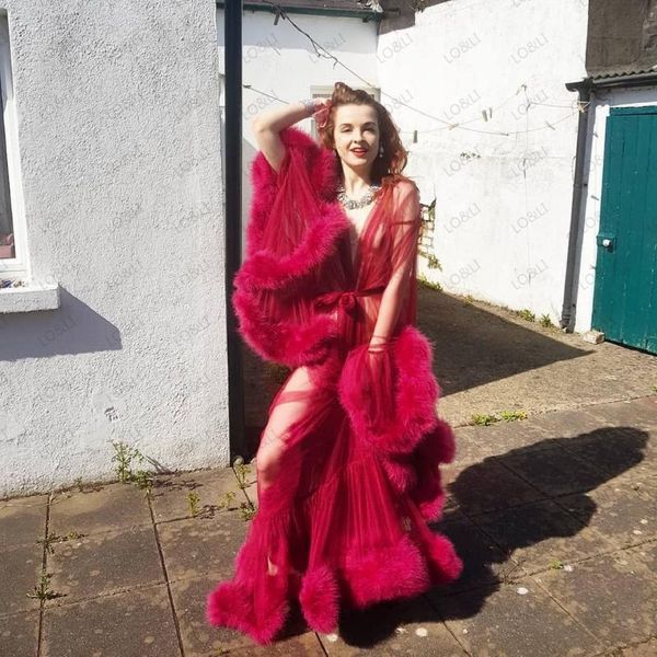 womens feather bridal robe luxury fur trim silk satin lingerie dressing gown nightgown long wedding scar women's sleepwear, Black;red
womens feather bridal robe luxury fur trim silk satin lingerie dressing gown nightgown long wedding scar women's sleepwear, Black;red