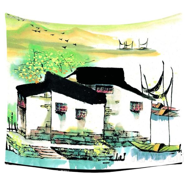 tapestries jiangnan water town design wall hanging home decoration 
tapestries jiangnan water town design wall hanging home decoration