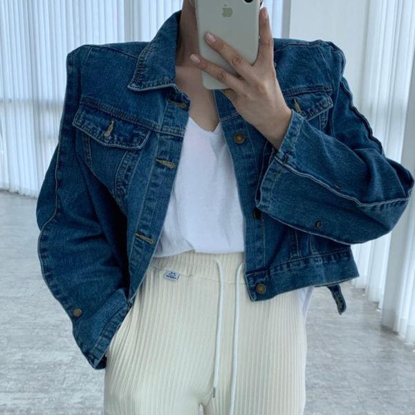 spring and autumn denim jacket vintage loose fit short fashion button casual solid turn-down collar outwear bomber coat women's jackets, Black;brown
spring and autumn denim jacket vintage loose fit short fashion button casual solid turn-down collar outwear bomber coat women's jackets, Black;brown